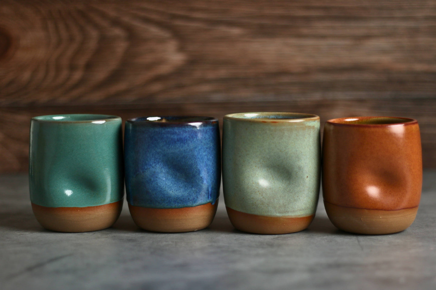Handmade Ceramic Thumb Cup - Blue