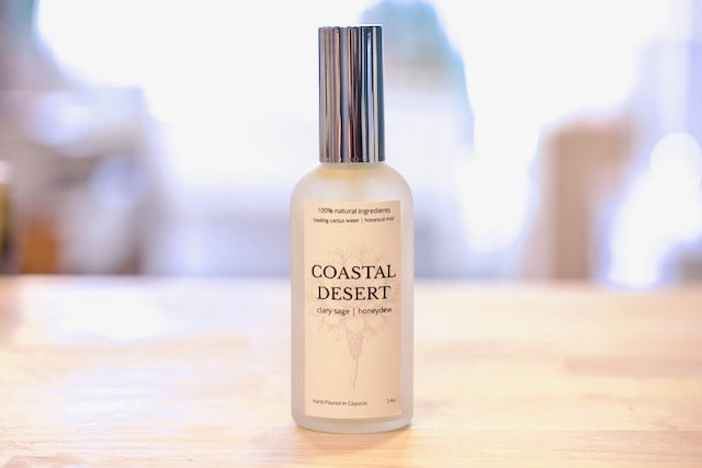 Coastal Desert healing cactus water botanical mist, 3.4oz frosted bottle, hand poured in Cayucos